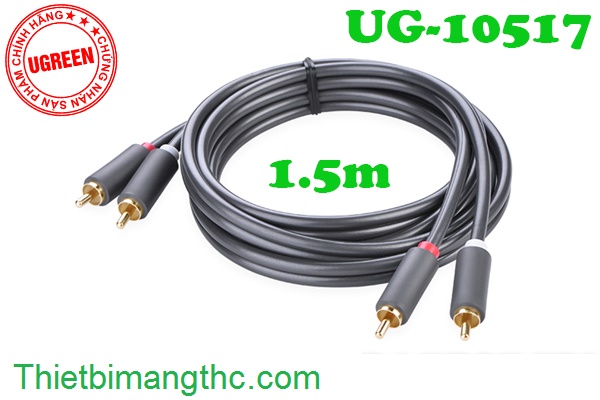 Cáp AV 2 hoa sen (RCA) dài 1.5M Ugreen 10517